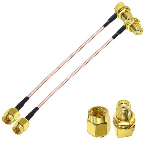 TUOLNK 2PCS RG316 SMA كابل محوري، SMA ذكر إلى أنثى كابل محوري 6 بوصة (15 سم) وصلة وصلة ضفيرة لشبكة WiFi اللاسلكية 2G 3G 4G هوائي التوجيه in Kuwait