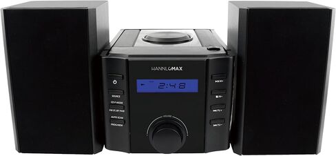 HANNLOMAX HX-1081BT CD Micro Compo with AM/FM Radio, Bluetooth, Aux-in, Wooden Speaker Box. in Saudi Arabia