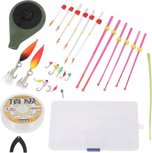 Generic Mini Ice Fishing Rod Reel Combo المحمولة الجليد قصبة صيد خشبية نصائح علوية السباحة الرقص هوك مجموعة لفصل الشتاء في الهواء الطلق in Kuwait
