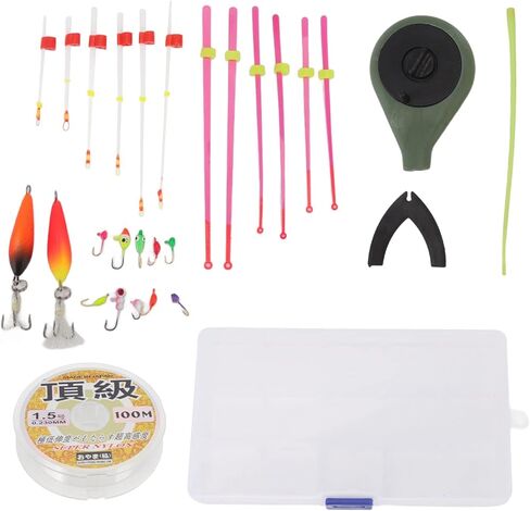 Generic Mini Ice Fishing Rod Reel Combo المحمولة الجليد قصبة صيد خشبية نصائح علوية السباحة الرقص هوك مجموعة لفصل الشتاء في الهواء الطلق in Kuwait