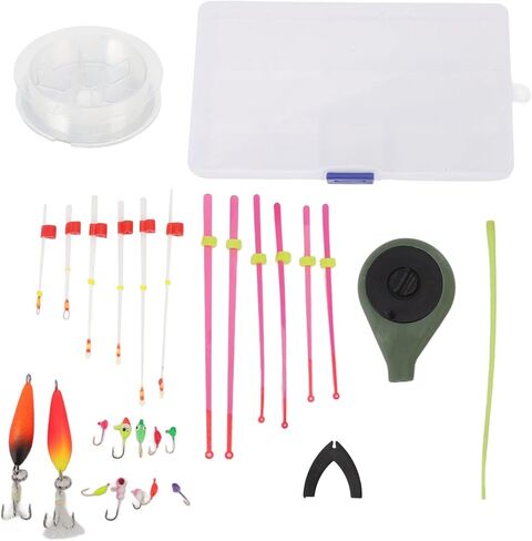 Generic Mini Ice Fishing Rod Reel Combo المحمولة الجليد قصبة صيد خشبية نصائح علوية السباحة الرقص هوك مجموعة لفصل الشتاء في الهواء الطلق in Kuwait