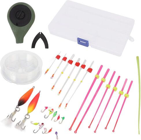 Generic Mini Ice Fishing Rod Reel Combo المحمولة الجليد قصبة صيد خشبية نصائح علوية السباحة الرقص هوك مجموعة لفصل الشتاء في الهواء الطلق in Kuwait