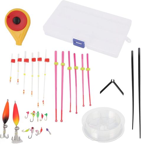 Generic Mini Ice Fishing Rod Reel Combo المحمولة الجليد قصبة صيد خشبية نصائح علوية السباحة الرقص هوك مجموعة لفصل الشتاء في الهواء الطلق in Kuwait