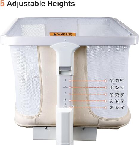 Electric Baby Bassinet, All-Mesh Bedside Sleeper with 3-Speed Auto Rocking, 8 Soothing Sounds, Remote Control, 5-Height Adjustable Baby Crib with Wheels & Storage for Newborn 0-6 Months, Beige in Kuwait
