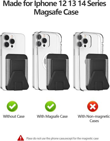 for Magsafe Wallet Stand, Magnetic Phone Wallet for iPhone 16/15/14/13/12 Series, Magnetic Cards Holder, Fits 5 Cards, RFID Blocking, Slim, Pink in Saudi Arabia
