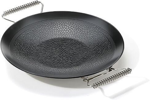 camping moon BBQ Grill Pan Dia 10.4-inch Round Griddle 3-Ply Composite Steel Nonstick Foldable Handle for Open Fire Gas Stove Outdoor & Indoor Use GRW-27F in Saudi Arabia