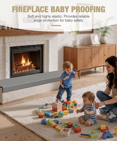 مدفأة للأطفال، وسادة حماية ناعمة لمقعد الأطفال مقاس 80 بوصة، وسادة حماية ممتصة للصدمات من الطوب الإسفنجي الذاكرة للأطفال الرضع والأطفال الصغار، رمادي in Kuwait