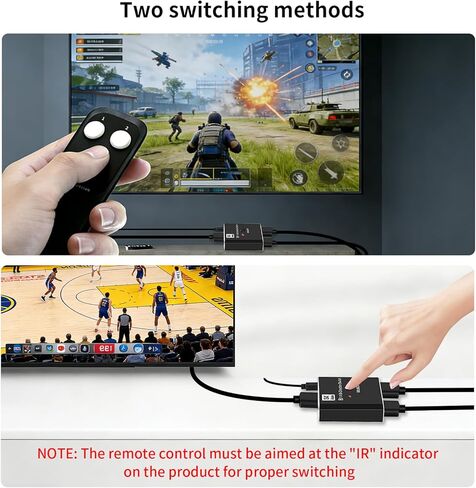 DisplayPort Switch 2 in 1 Out or 1 in 2 Out 8K DisplayPort Splitter DP 1.4 Switcher with TV Monitors Laptops PC Projectors etc in Saudi Arabia