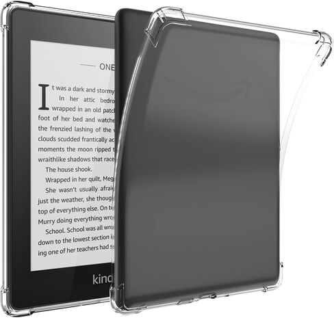 حافظة شفافة لجهاز Kindle Paperwhite الجديد تمامًا الجيل الحادي عشر 2021 والإصدار المميز (6.8 بوصة) - غطاء خلفي من السيليكون خفيف الوزن ومقاوم للخدش، شفاف in Saudi Arabia