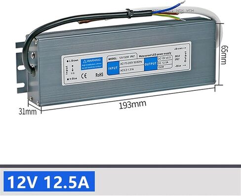 DC12V 60W 80W 100W 150W 200w Waterproof IP67 Electronic Driver Outdoor Power Supply led Strip(12V 150W) in Kuwait