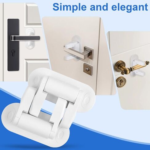Baby Proof Door Handle Lock (2 Pack)– Double-Sided Activation, Door Lever Lock – Easy One-Hand Use, Durable ABS & 3M Adhesive in Kuwait