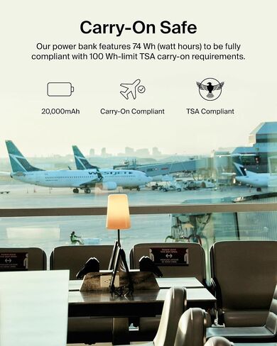 Belkin Portable Charger, USB-C Power Bank 20000 mAh w/ 2 USB-A Ports, 15W w/ Type-A to Type-C Cable - iPhone 17, Air, Pro, Pro Max, AirPods, Apple Watch, Samsung Galaxy S25, Google Pixel 10 - Black in Saudi Arabia