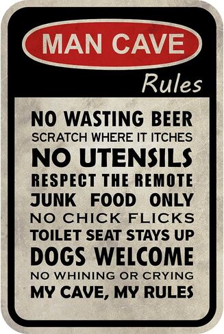 Man Cave Rules Sign in Saudi Arabia