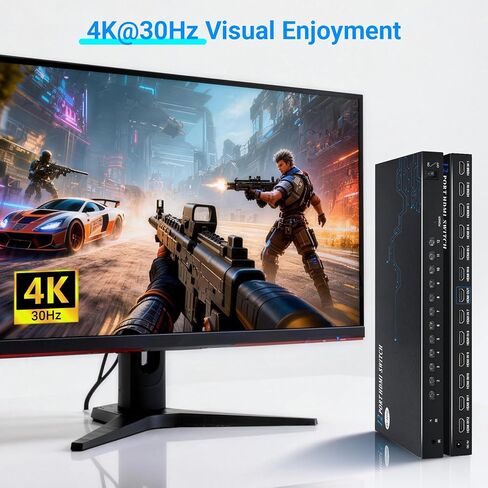 محول HDMI 12 منفذ 8 منافذ 12 في 1 - محدد محول HDMI 4K مع جهاز تحكم عن بعد بالأشعة تحت الحمراء، 4K@30 هرتز متوافق مع الكمبيوتر المحمول، PS5، Xbox، Fire TV، مشغل Blu-ray، جهاز فك التشفير، تلفزيون، شاشة، جهاز عرض in Saudi Arabia