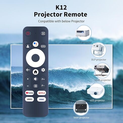 جهاز تحكم عن بعد صوتي جديد مناسب لجهاز عرض PUTRIMS 4K K12 مع مساعد Google الصوتي ووظيفة الصوت in Kuwait