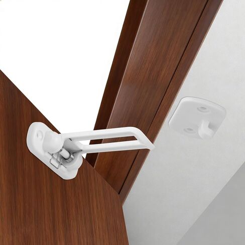 Child Safety Cabinet Locks (10 Pack) – Hidden Child Proof Cabinet Locks with Extra-Long Locking Arm, Strong Adhesive for Most Cabinets & Drawers, Easy to Install Baby Proofing Locks in Saudi Arabia