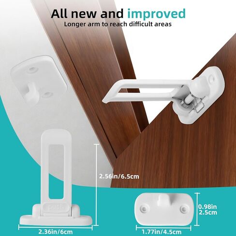 Child Safety Cabinet Locks (10 Pack) – Hidden Child Proof Cabinet Locks with Extra-Long Locking Arm, Strong Adhesive for Most Cabinets & Drawers, Easy to Install Baby Proofing Locks in Saudi Arabia