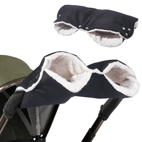 Stroller Hand Muff Winter Extra Thick Pushchair Gloves Keep Warm for Parents and Caregivers in Cold Weather Anti-Freeze Extra Thick Gray Lining Fleece in Saudi Arabia