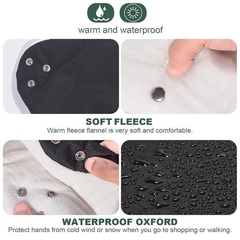 Stroller Hand Muff Winter Extra Thick Pushchair Gloves Keep Warm for Parents and Caregivers in Cold Weather Anti-Freeze Extra Thick Gray Lining Fleece in Saudi Arabia