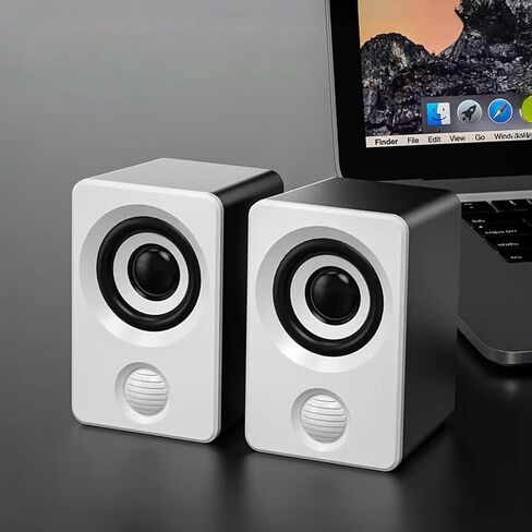 Computer Speakers for Desktop PC,Desktop Gaming Speakers,Small Computer Speakers USB Powered 3.5mm Aux Speaker for PC,Laptop,Tablet,Monitor,Phone, White in Saudi Arabia