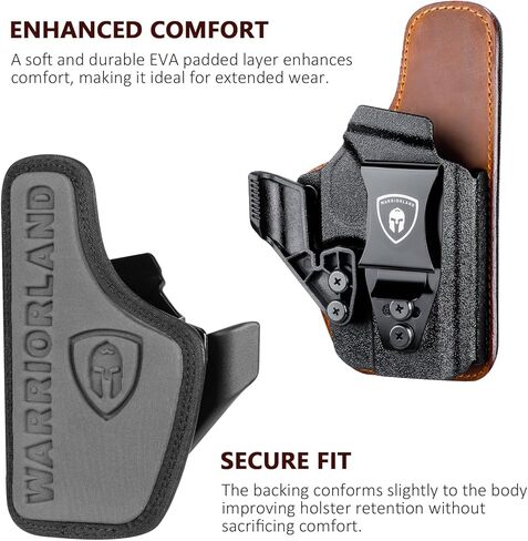 حافظة هجينة من WARRIORLAND IWB، تناسب Glock 17/19 /19X/19V/22/23 Gen3-5 & G21/31/32/34/35 Gen3-4 & G44/45/47/49 وإصدار MOS/V للنماذج المدرجة وRuger RXM & PSA Dagger Compact، حافظة حمل مخفية in Kuwait