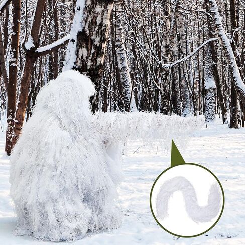 Liitrsh Snow Camo Ghillie Rifle Wrap Ghillie Suit Accessories 4 Feet Rifle Concealment Wrap Tactical Camouflage Rifle Cover Airsoft Hunting Ghillie Rifle Wrap for Sniper Hunting Shooting Photography in Saudi Arabia