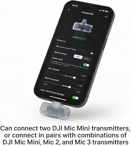 لجهاز استقبال الهاتف المحمول من سلسلة DJI Mic، محولات الهاتف المحمول من النوع c، التوصيل والتشغيل، متوافق مع DJI Mic Mini/Mic 2/Mic 3/iPhone/الهاتف الذكي/PC/Mac، محول USB C in Saudi Arabia