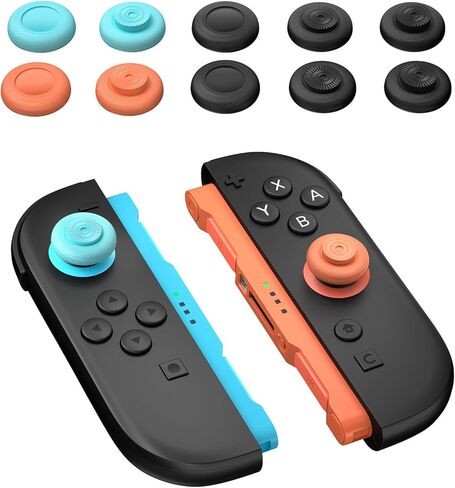 NEWDERY Thumb Grips for Nintendo Switch 2, Anti-Slip, Joycon Controller Caps, Ergonomic Design, Enhanced Gaming Grip, Comfortable & Durable, Joystick Grip Cover, Colorful, 6Pairs(12pcs) in Saudi Arabia