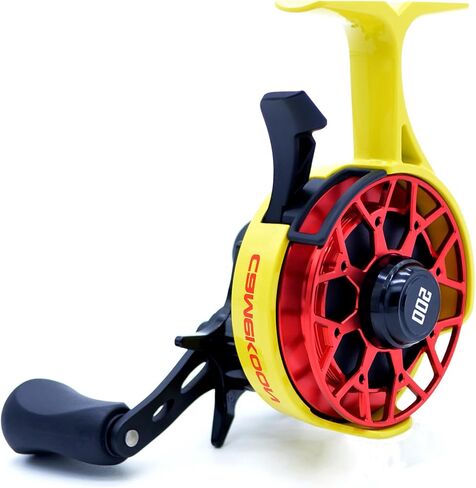 بكرة صيد الثلج المضمنة Snow Fall 500، محامل كروية 3+1 ونسبة تروس 2.5:1، تحكم مغناطيسي في سرعة السقوط، مشغل تحرير البكرة مجانًا، بكرة ألومنيوم مُشكَّلة بآلة CNC، سحب كربون ناعم in Kuwait