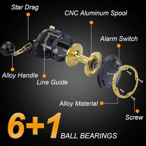 Sougayilang Trolling Reel Saltwater Level Wind Reels, Drag Reels Boat Fishing Ocean Fishing for Sea Bass Grouper in Saudi Arabia
