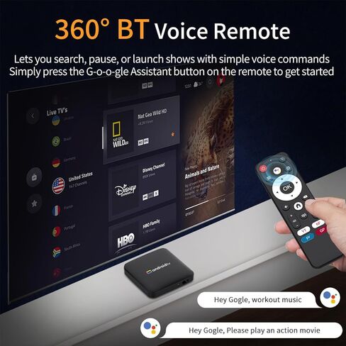 Android 14.0 TV Box 2025، 2GB RAM + 16GB ROM، إخراج فيديو 4K Ultra HD، جهاز بث التلفزيون المنزلي، دعم الصوت عن بعد، 2.4G/5G WiFi 4، 100M Ethernet، BT 4.0، Amlogic S905L23 رباعي النواة A53 in Kuwait
