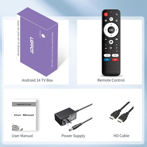 Android 14.0 TV Box 2025، 2GB RAM + 16GB ROM، إخراج فيديو 4K Ultra HD، جهاز بث التلفزيون المنزلي، دعم الصوت عن بعد، 2.4G/5G WiFi 4، 100M Ethernet، BT 4.0، Amlogic S905L23 رباعي النواة A53 in Kuwait