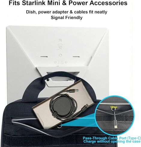 حافظة لجهاز Starlink Mini، حقيبة تخزين أكسفورد شديدة التحمل مقاومة للماء مع نظام MOLLE، جاهزة للتركيب على السيارة ومنفذ تمرير الكابل، حماية محمولة للمركبات الترفيهية وصيد الأسماك والمغامرات خارج الشبكة in Kuwait