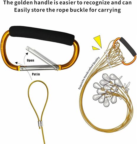أوزان تكساس داك ديكوي، مجموعة مكونة من 12 قطعة من طعم صيد البط غير المتشابك بوزن 91.44 سم مع أبازيم بمقبض ذهبي، مناسبة لمسابقات صيد البط في الهواء الطلق وصيد الطيور المائية in Saudi Arabia