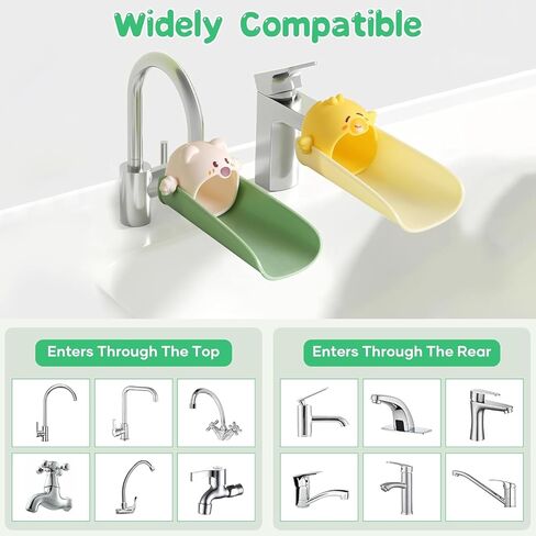 2 Pack Faucet Extender for Toddlers, Kids Sink Extender for Bathroom, Kitchen, EASICUTI Food Grade Silicone Faucet Extension, Baby Hand Washing Water Spout Extender Fits Standard, Gooseneck Faucet in Saudi Arabia