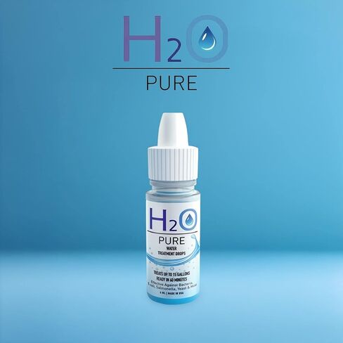 قطرات حافظة الماء النقي H20 | مادة مضافة لتخزين المياه على المدى الطويل | الاستعداد لحالات الطوارئ مثبت المياه | السفر وحقائب الظهر قطرات تخزين المياه | تركيبة مركزة | 1 حزمة in Kuwait