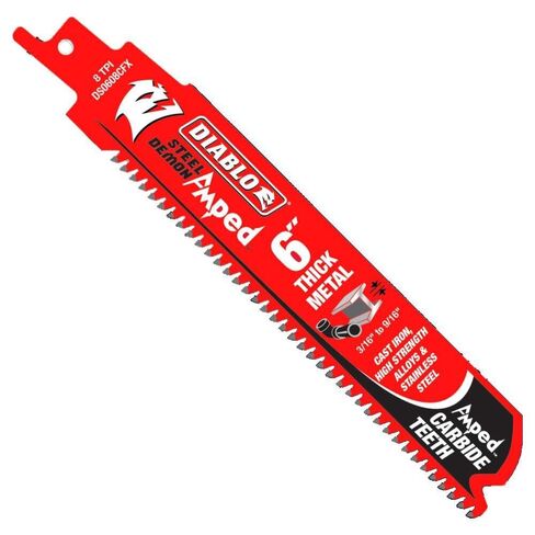 Diablo DS0608CFA 6" 8TPI Amped™ Steel Demon™ Carbide Teeth Reciprocating Saw Blade for Thick Metal in Saudi Arabia