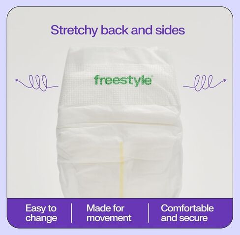Freestyle BambooTek Diaper – (Size 5) Hyper Absorbent & Non-Toxic – Disposable Diaper for Sensitive Skin – Ultra Soft Diaper's (25+ lbs) – 44 Count in Saudi Arabia