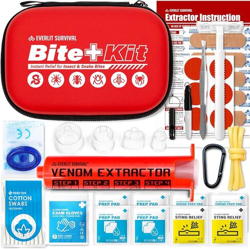 EVERLIT Bee Sting & Snake Bite Kit with Venom Extracto Pump, Essential First Aid Supplies, Insect Bug Outdoor Emergency Safety Kit for Hiking Backpacking Camping Fishing Travel in Saudi Arabia