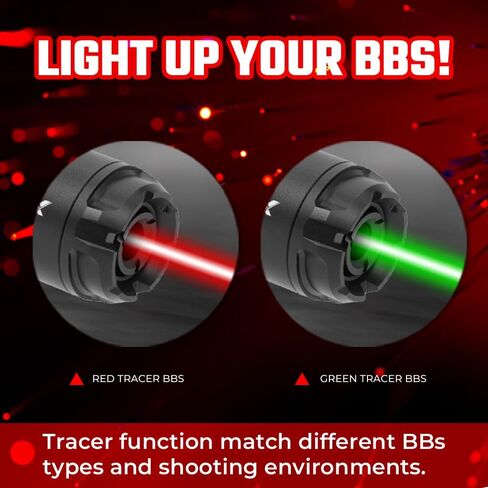 ACETECH Airsoft Rifle Tracer Unit Predator 14mm CCW خيط سلبي يتوهج في اللون الأخضر الداكن/الأحمر BB LED تأثير إضاءة الشعاع in Kuwait