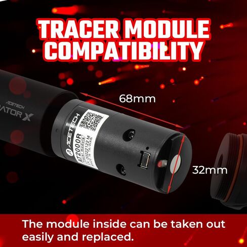 ACETECH Airsoft Rifle Tracer Unit Predator 14mm CCW خيط سلبي يتوهج في اللون الأخضر الداكن/الأحمر BB LED تأثير إضاءة الشعاع in Kuwait