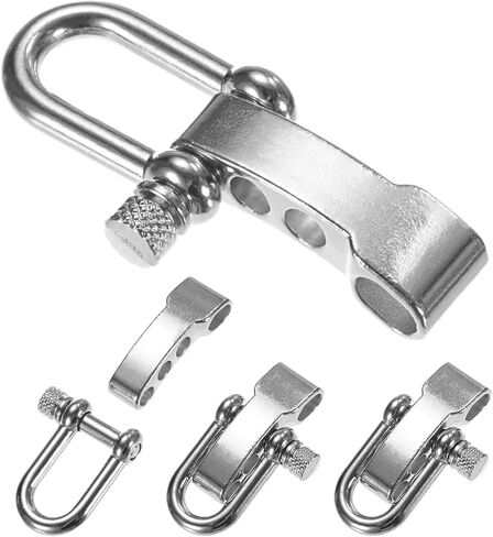 Paracord Bracelet Shackle Buckle [10PCS] - Adjustable Metal U Bow Shackle Use for Survival Bracelets Belt & Outdoor Rope - [Black-Round Head] Screw Pin Anchor Buckles in Saudi Arabia