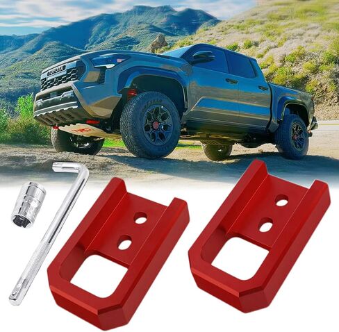 Rear Tow Hooks Fits for 2024-2025 Toyota Tacoma, Rear Recovery Points Hooks Compatible with 2024-2025 Toyota Tacoma Accessories (RED) in Saudi Arabia