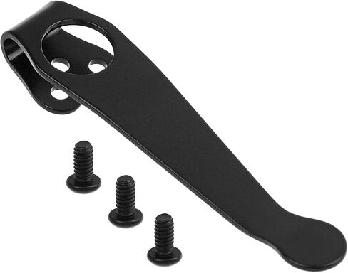 1 Piece Deep Carry Pocket Clip with Screws, Titanium Alloy Knife Pocket Back Clip for Spyderco C81 C10 C11, 3-hole Pocket Clips, Black in Saudi Arabia