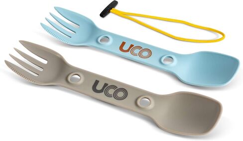 UCO Utility Spork 3-in-1 Combo Spoon-Fork-Knife Utensil، 2-Pack، ذهبي/أزرق سماوي in Saudi Arabia