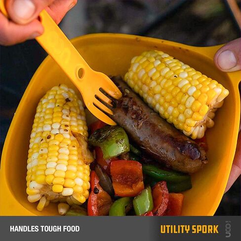 UCO Utility Spork 3-in-1 Combo Spoon-Fork-Knife Utensil، 2-Pack، ذهبي/أزرق سماوي in Saudi Arabia