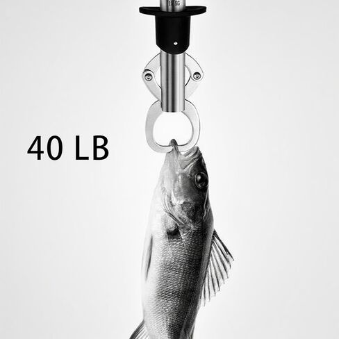 Fish Lip Gripper Scales Professional Fish Holder 304 Stainless Steel Grabber Large Fish Lip Grip Tool with 40 Pound Weight Scale Gift for Men (Black with Scales) in Saudi Arabia