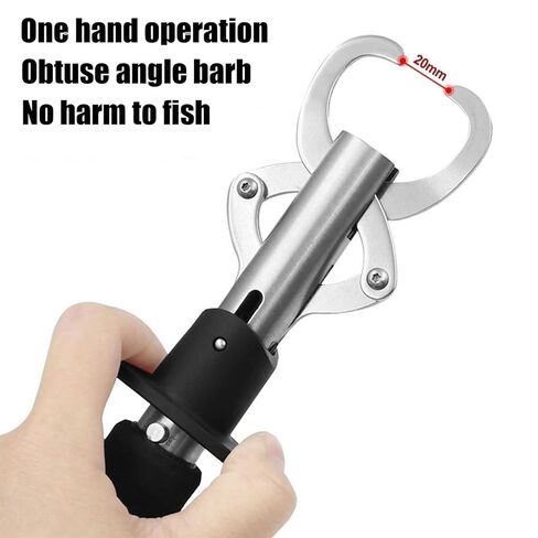 Fish Lip Gripper Scales Professional Fish Holder 304 Stainless Steel Grabber Large Fish Lip Grip Tool with 40 Pound Weight Scale Gift for Men (Black with Scales) in Saudi Arabia