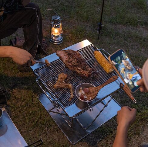 Campingmoon BBQ Grill Fire Pit قابلة للطي من الفولاذ المقاوم للصدأ - كبيرة جدًا MT-055 in Kuwait