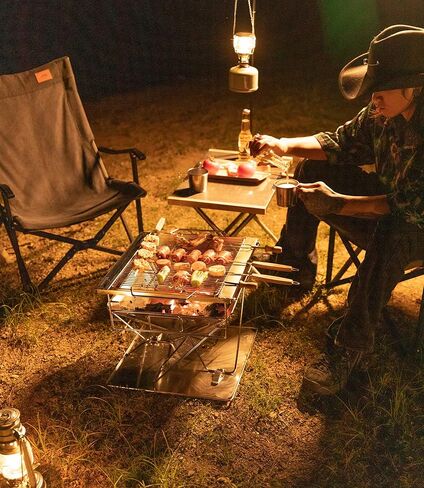 Campingmoon BBQ Grill Fire Pit قابلة للطي من الفولاذ المقاوم للصدأ - كبيرة جدًا MT-055 in Kuwait